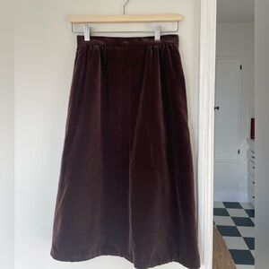 Elegant Brown Velvet Skirt